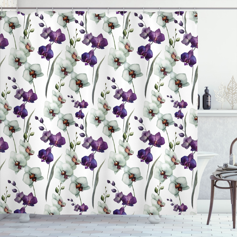 Wild Orchid Bloom Shower Curtain
