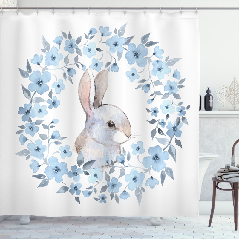 Rabbit Portrait Shower Curtain