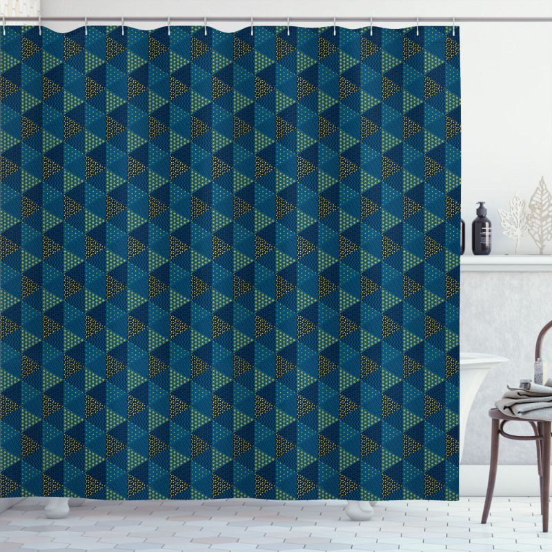 Triangles Themed Abstract Shower Curtain