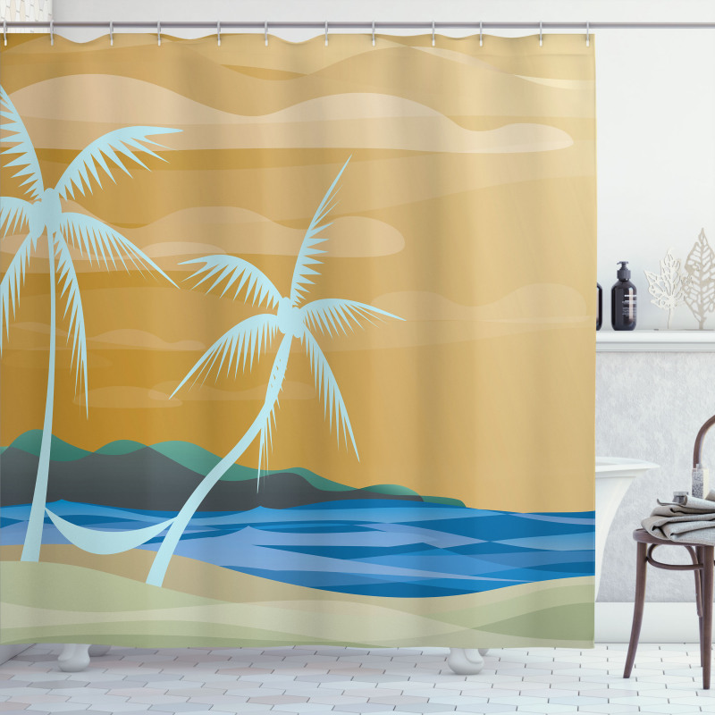 Sandy Exotic Beach Shower Curtain