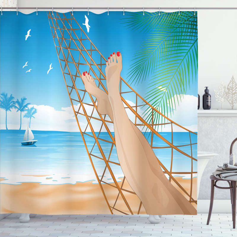 Hawaiian Ocean Hammock Shower Curtain