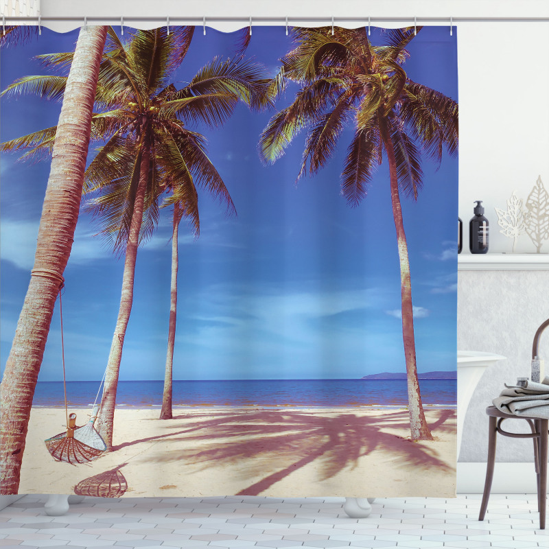 Ocean Palms Warm Beach Shower Curtain