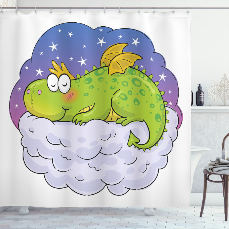 Nighttime Sleep on a Cloud Shower Curtain