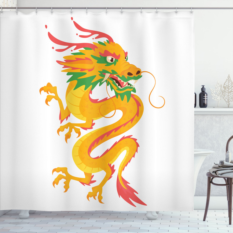 Fierce Animal Cartoon Design Shower Curtain