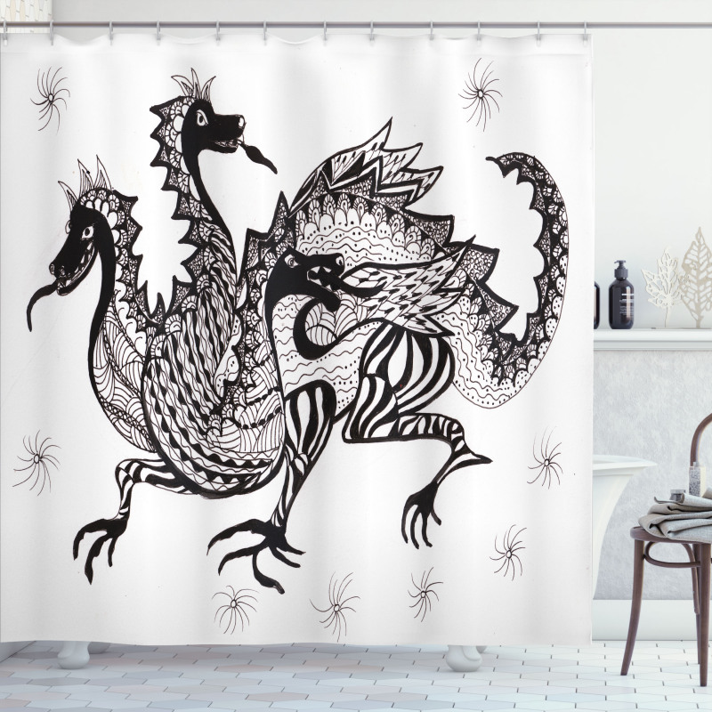 3 Headed Wild Character Shower Curtain