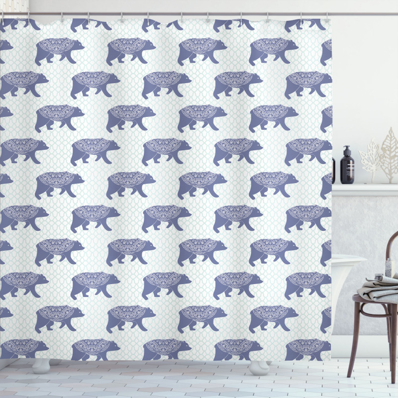 Ornaments on Forest Animal Shower Curtain