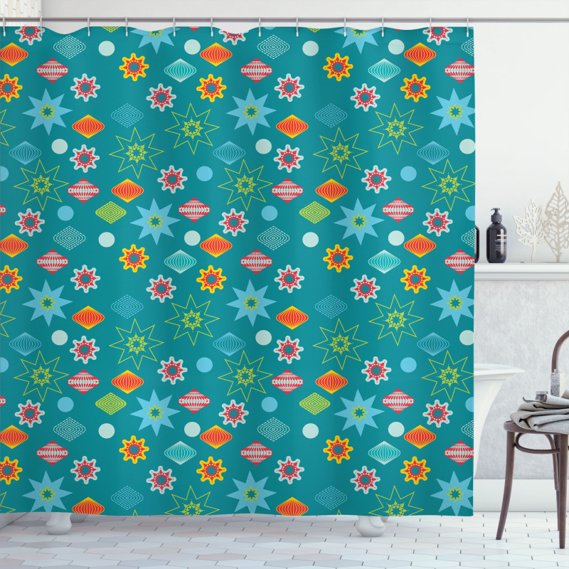 Ornate Colorful Elements Shower Curtain