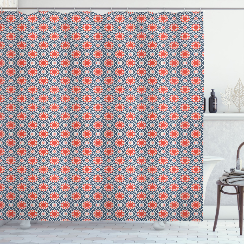 Intertwined Floral Motifs Shower Curtain