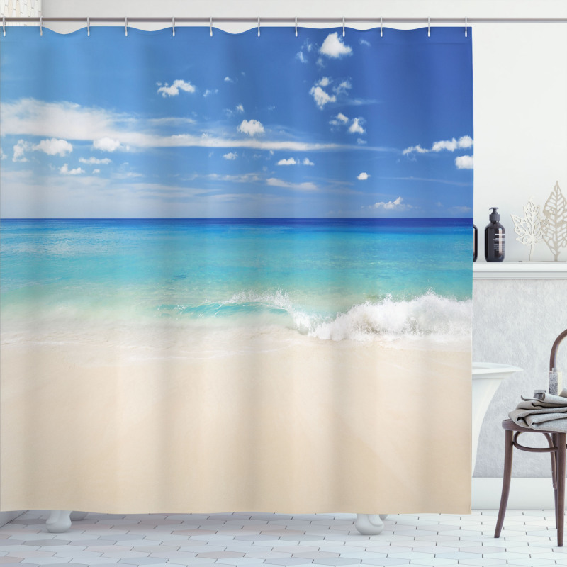 Shore Sea with Waves Shower Curtain