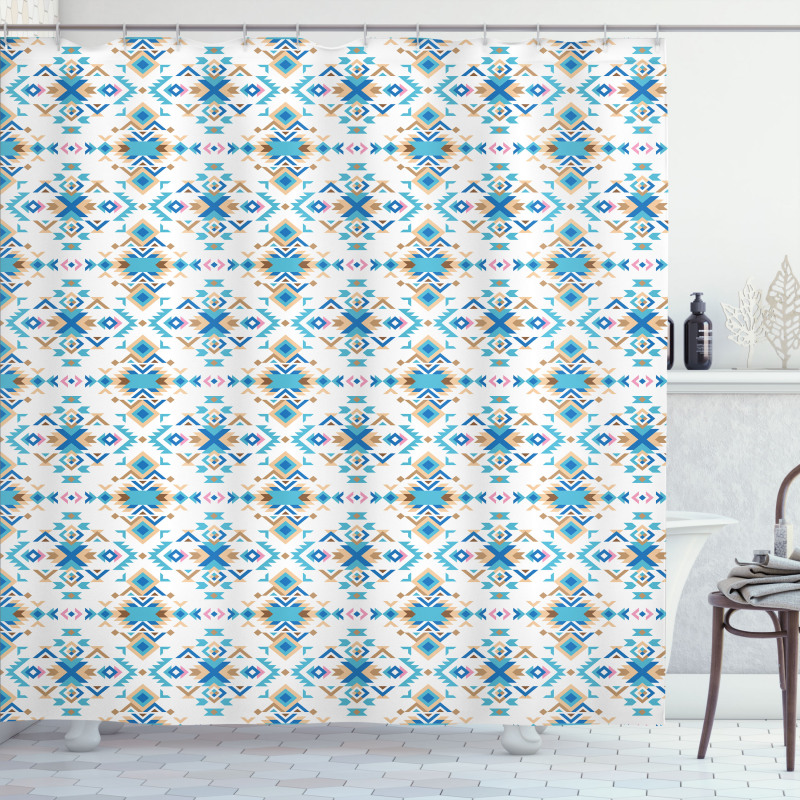 Tribal Inspired Shapes Shower Curtain