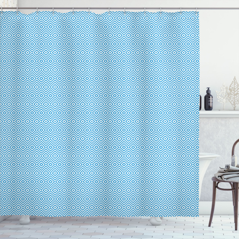 Retro Zigzag Rhombus Style Shower Curtain