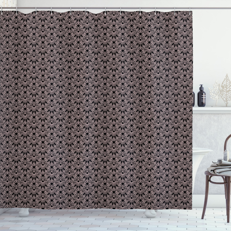 Lace Style Romantic Motifs Shower Curtain