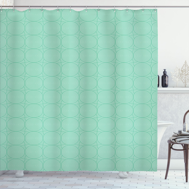 Monochrome Concentric Circles Shower Curtain