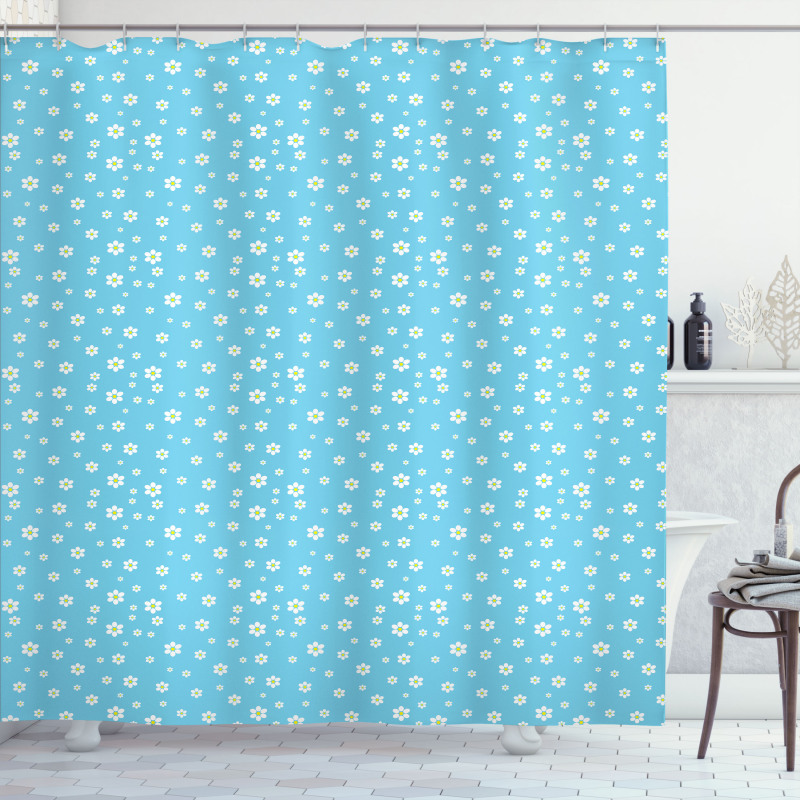 Spring Flower Pastel Motifs Shower Curtain