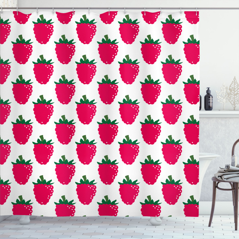 Repetitive Raspberries Design Shower Curtain