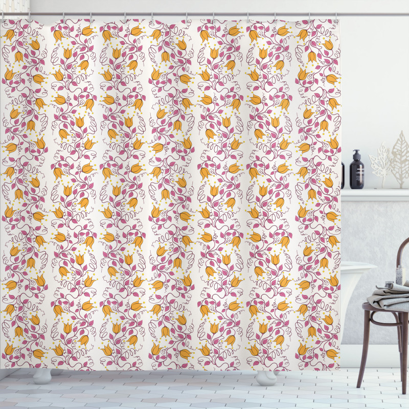 Summer Flowers and Branches Shower Curtain
