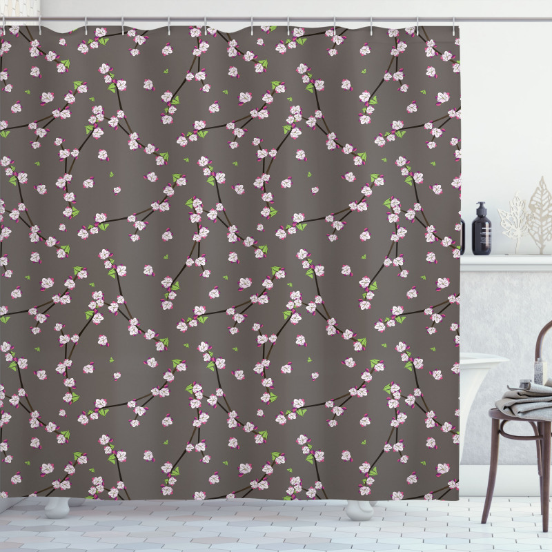 Blossoming Branches Twigs Shower Curtain