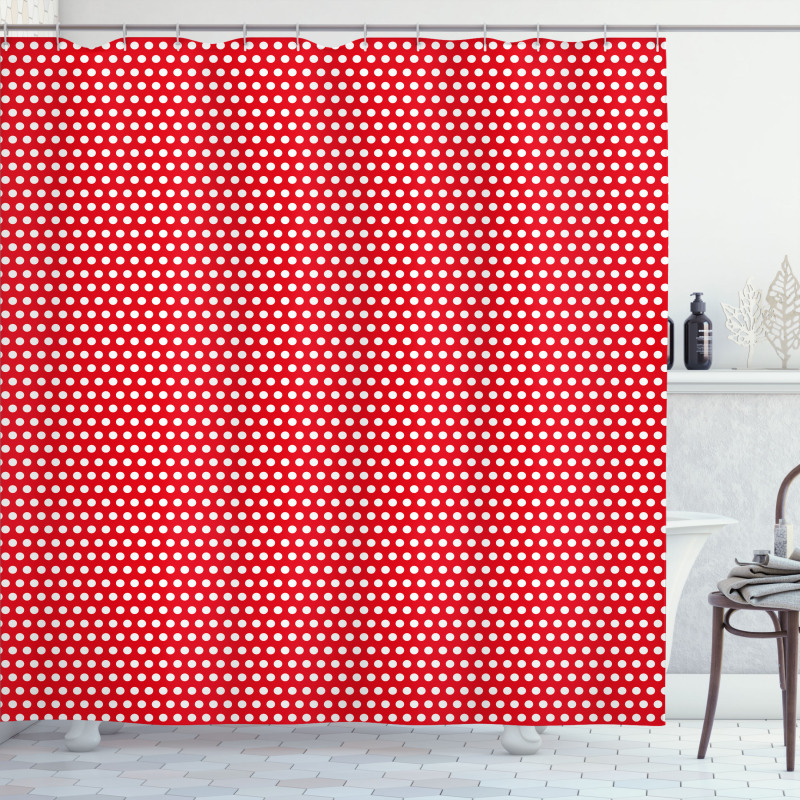 Vivid Retro Dots Art Shower Curtain