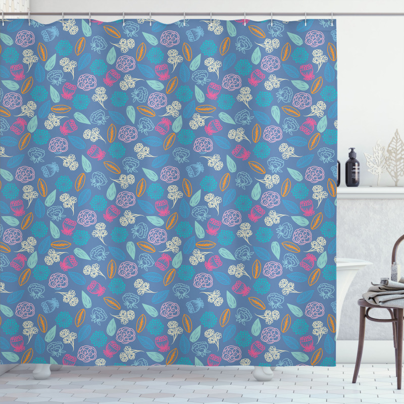 Maple Flowers Plants Leaves Shower Curtain