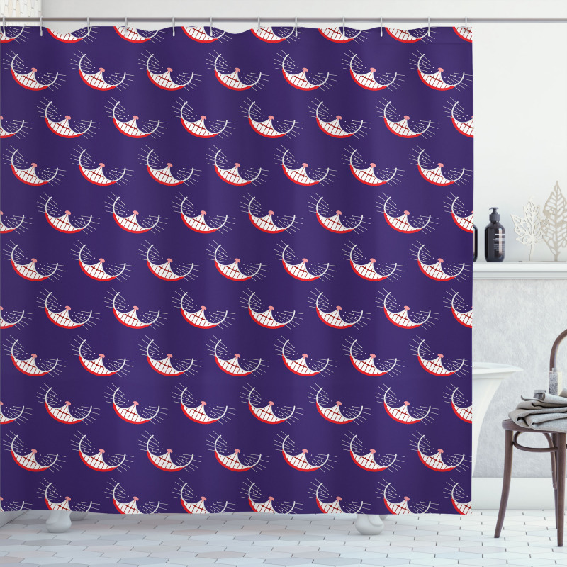 Witty Smile Teeth Cat's Whisker Shower Curtain