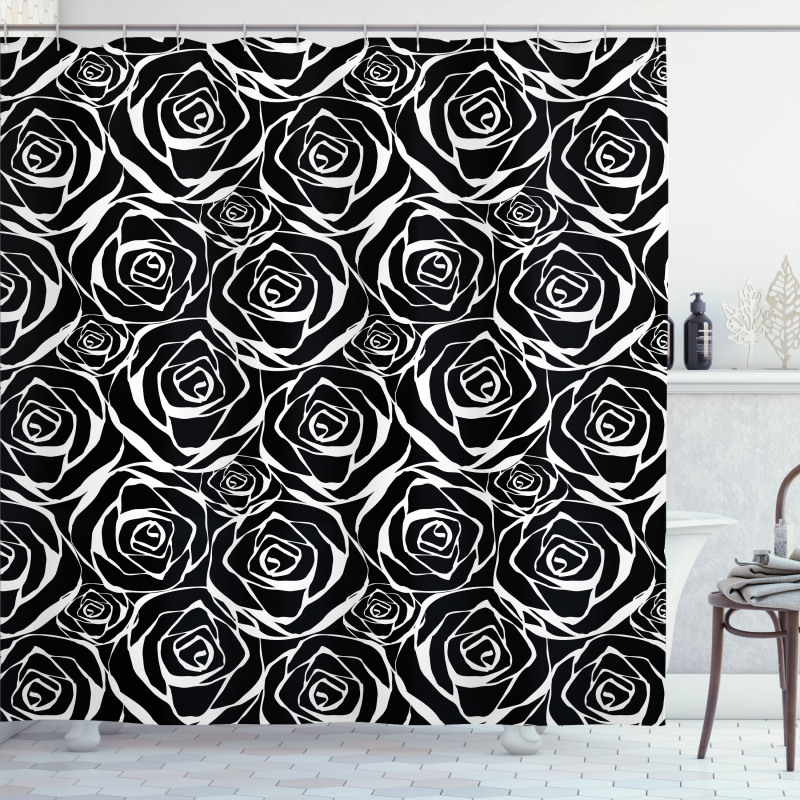 Abstract Art Rose Flowers Shower Curtain