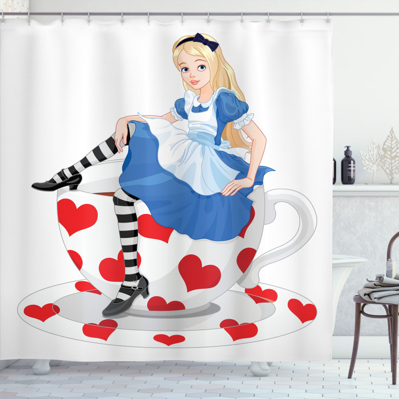 Alice with Cup Shower Curtain