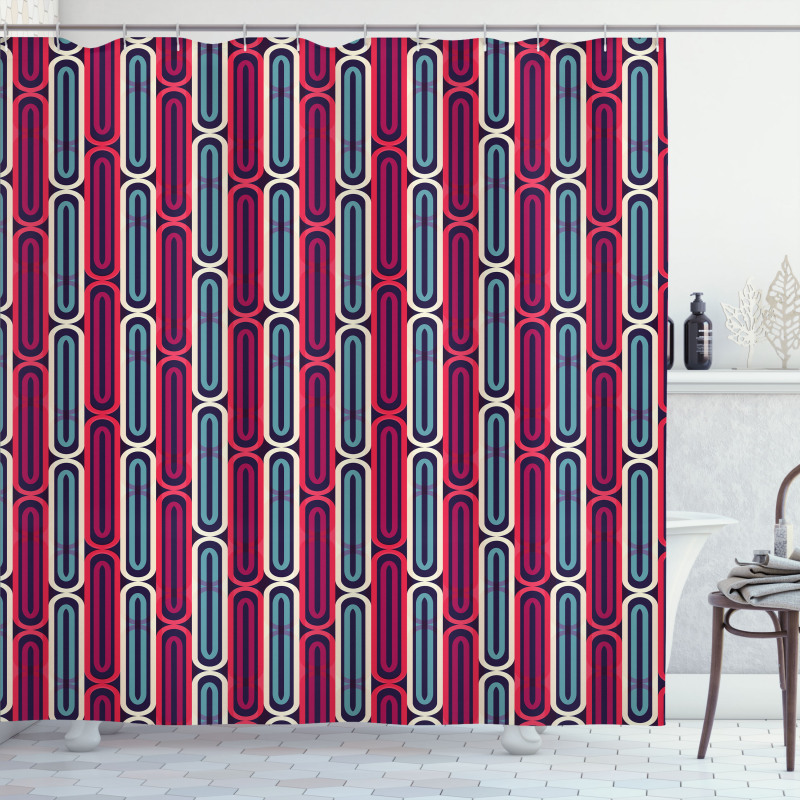 Colorful Retro Revival Shower Curtain