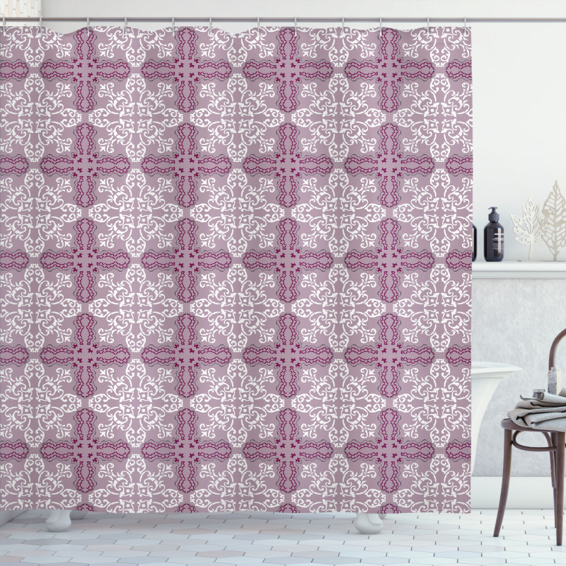 Damask Swirls Repetition Shower Curtain