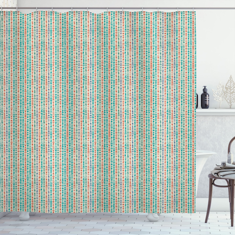 Irregular Terrazzo Shapes Shower Curtain