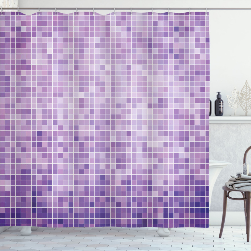 Pixel Inspired Tiny Squares Shower Curtain