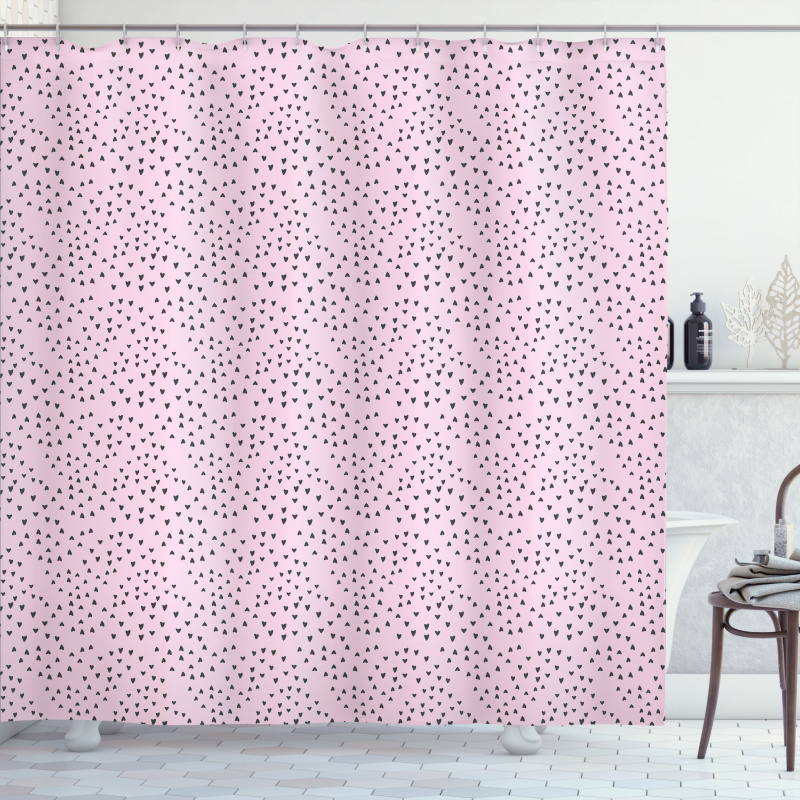 Valentine's Day Theme Motifs Shower Curtain