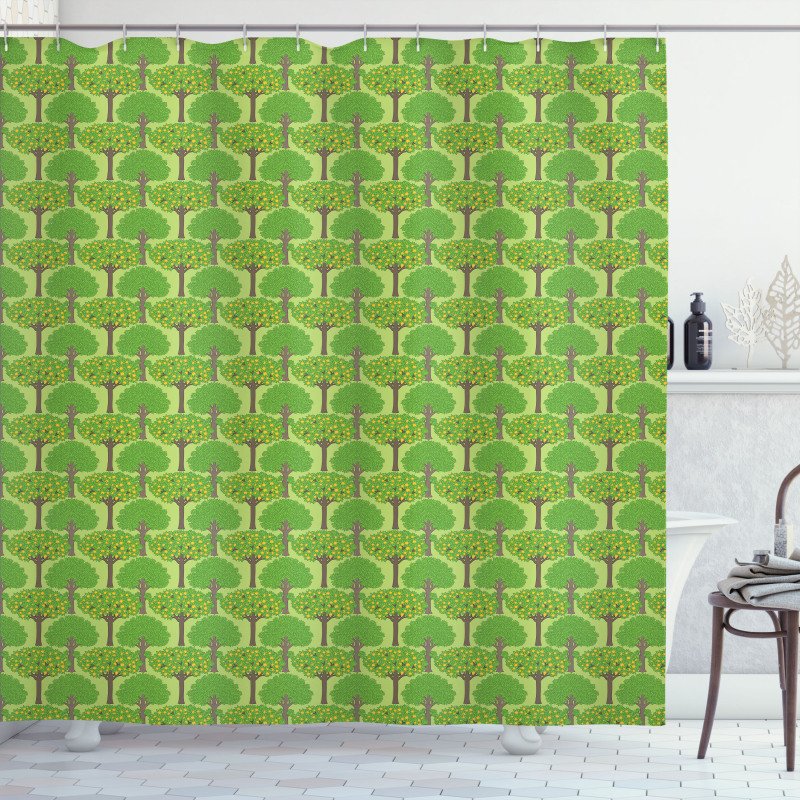 Orange Trees Citrus Blossoms Shower Curtain