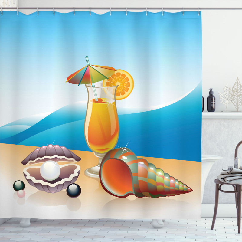 Seascape Summer Beach Shower Curtain