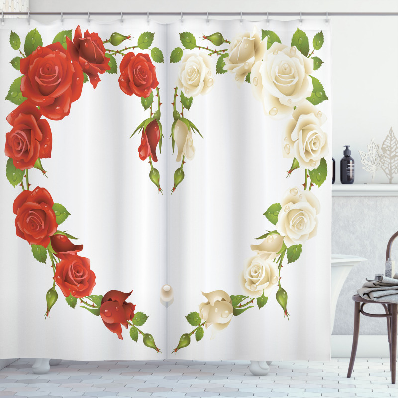 Heart Bouquet Romantic Shower Curtain