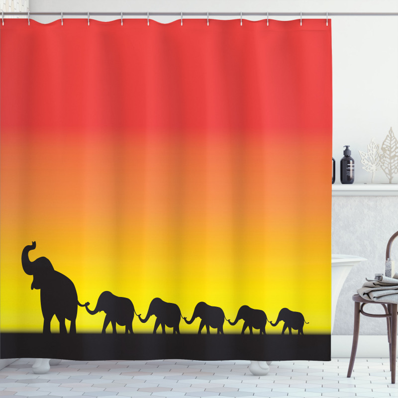 Ombre Sky Mammals Shower Curtain