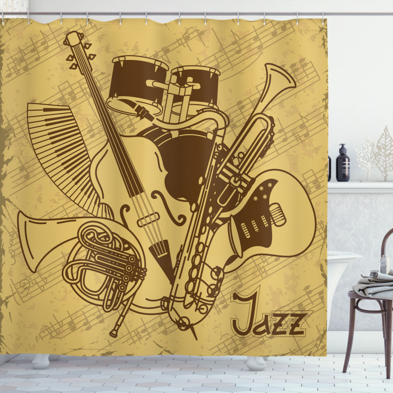 Jazz Music Equipments Shower Curtain