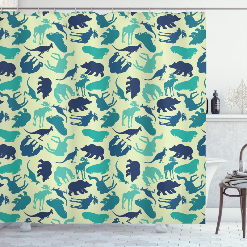 Various Animal Silhouettes Shower Curtain