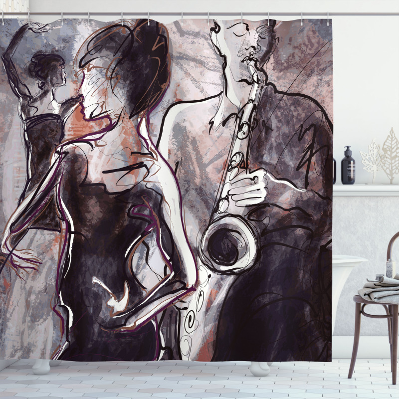 Jazz Musician Saxophone Shower Curtain