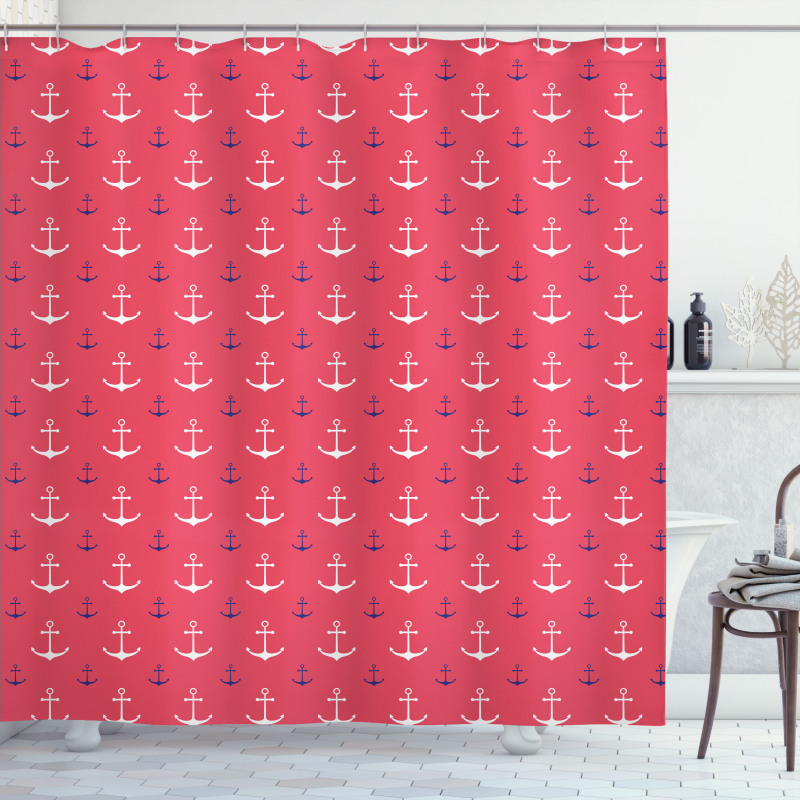 Symmetric Nautical Items Art Shower Curtain