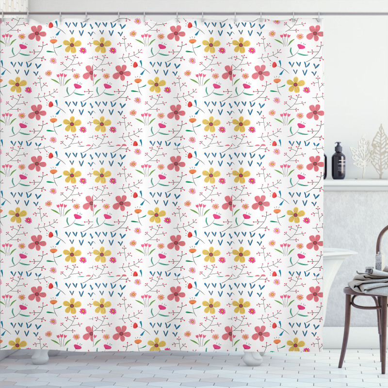 Colorful Wild Meadow Botany Shower Curtain