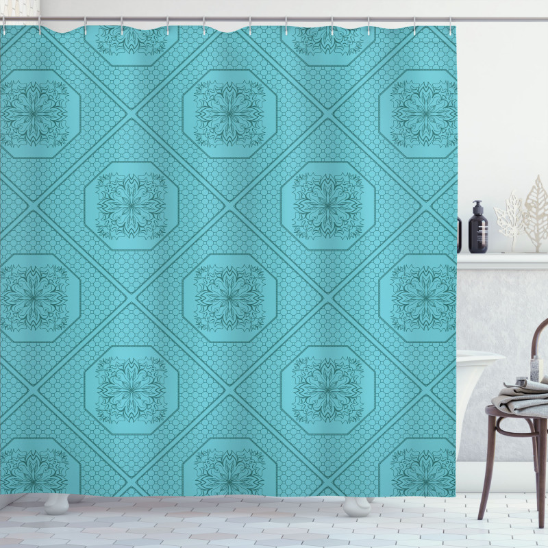 Flourishing Motifs Shapes Shower Curtain