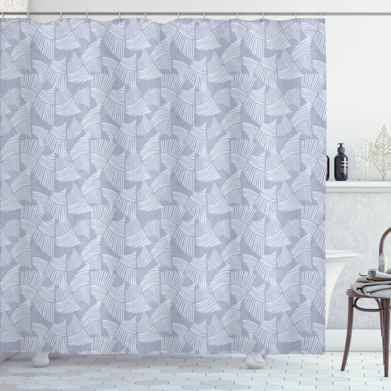 Lines Forming Wave Shapes Shower Curtain