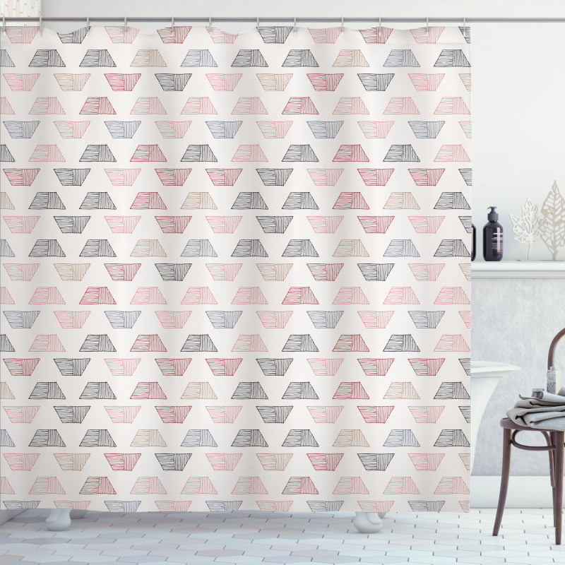 Hatched Trapezoids Art Shower Curtain