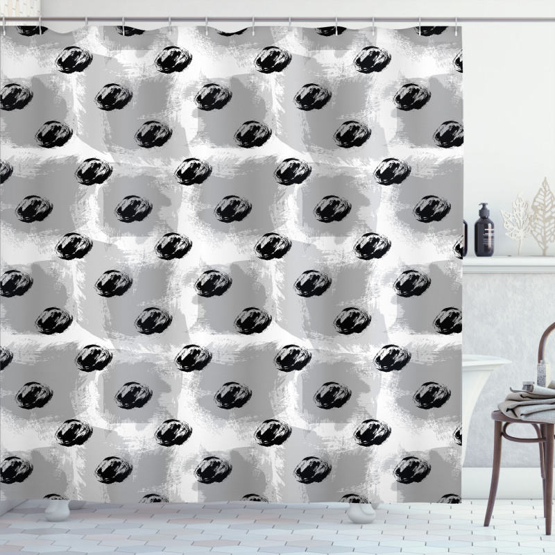 Random Sketchy Brush Blots Shower Curtain