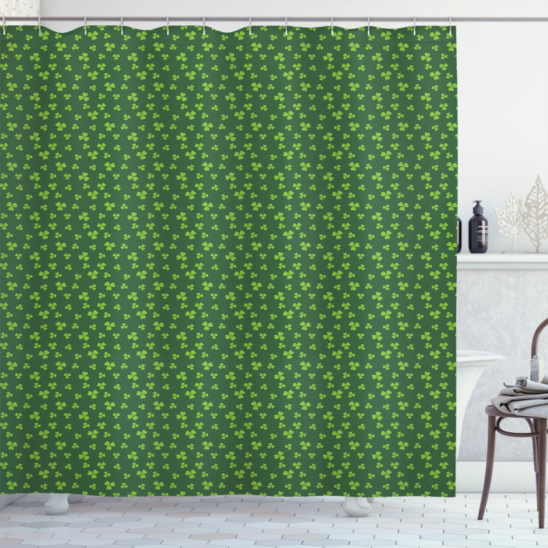 Mini Shamrock Leaves Pattern Shower Curtain