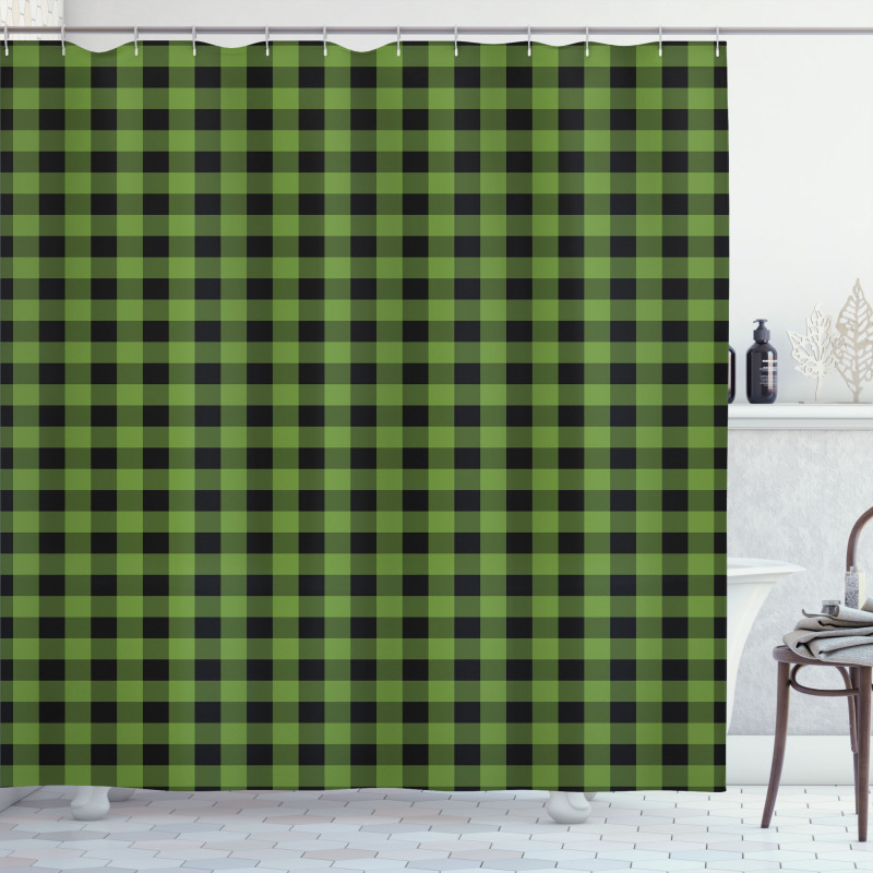 Natural Plaid Inspired Shower Curtain