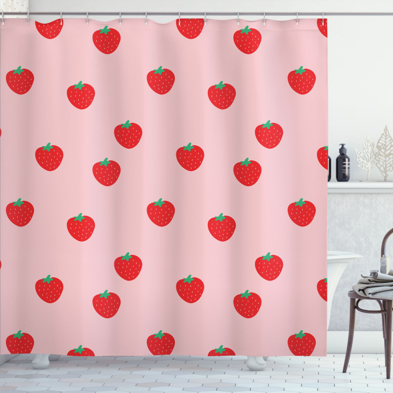 Cartoon Summer Fruits Shower Curtain