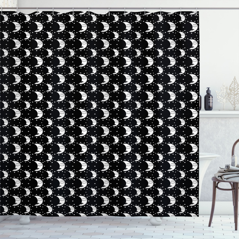 Crescent with Female Face Shower Curtain