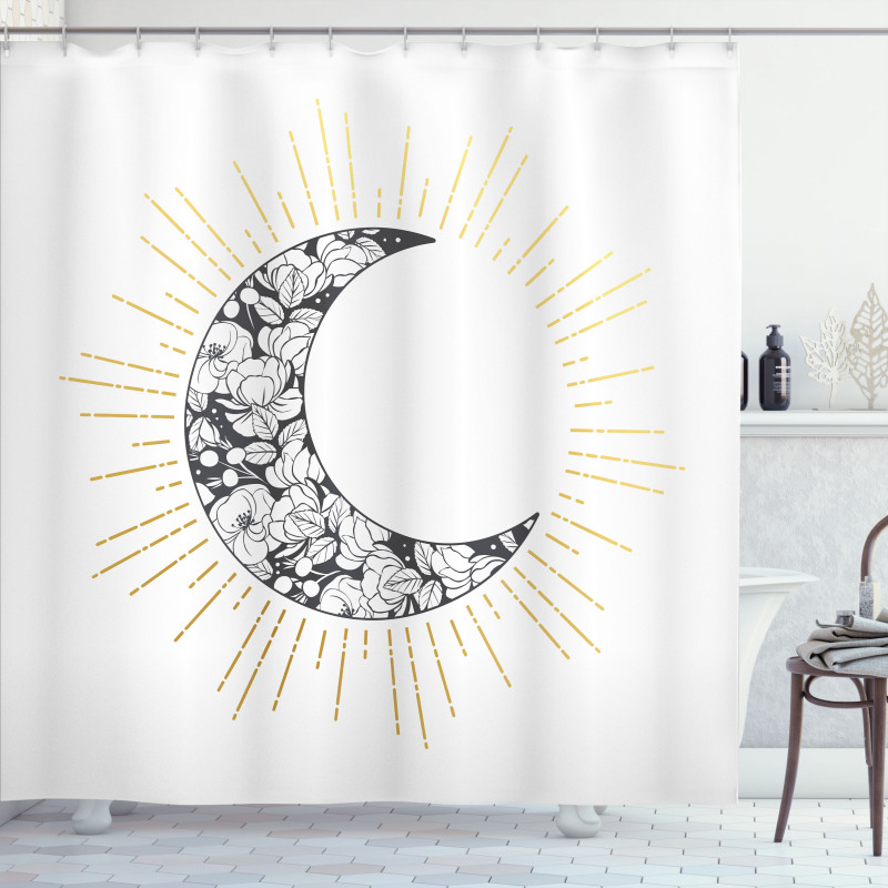 Crescent with Roses Art Shower Curtain