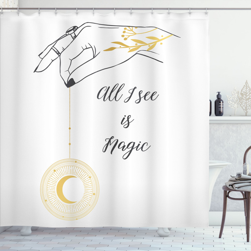 Hand Holding Crescent Shower Curtain